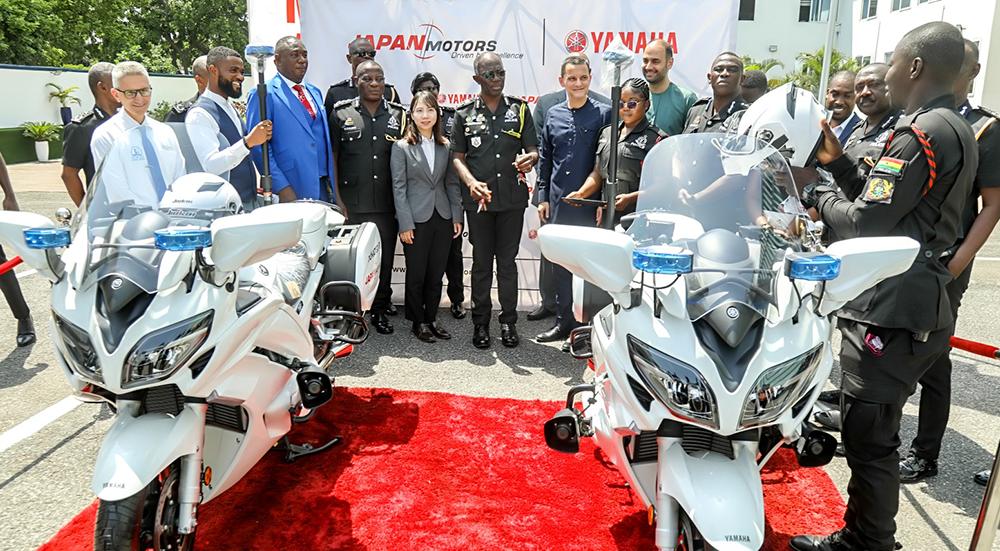Japan Motors, Lakeside Estate donate Powerful Yamaha Police Escort Motorcycles to Ghana Police Service